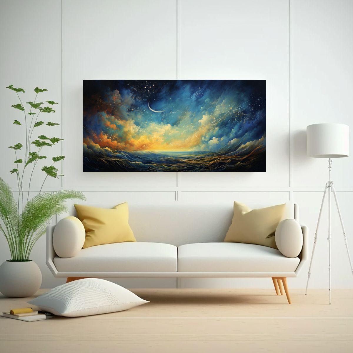 Cuadro Lienzo Alta Calidad Poder Nocturno Arcoíri 160x80cm-2