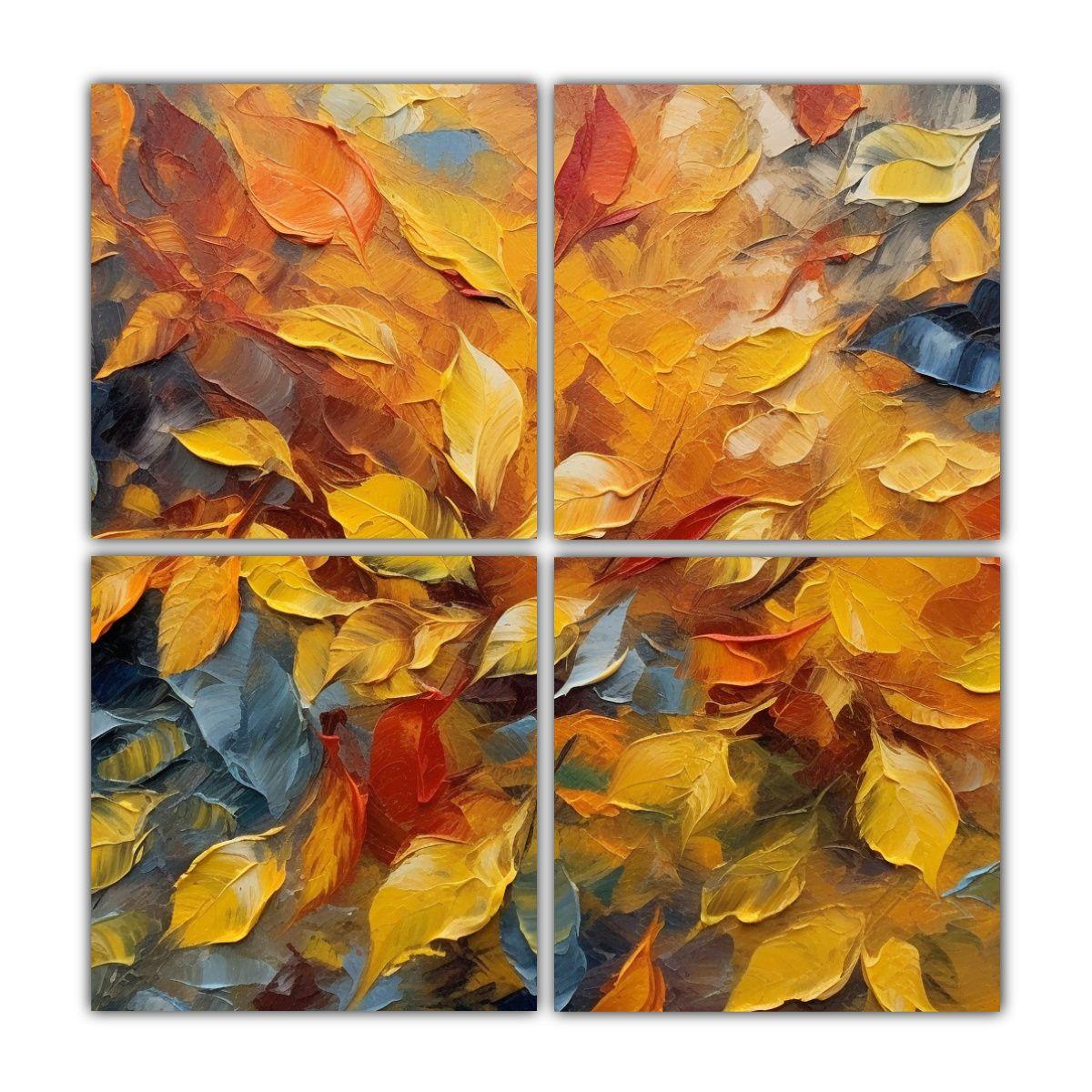 Cuadriptico Imagen Otoño Exuberante Pintura 160x160 Cm-0