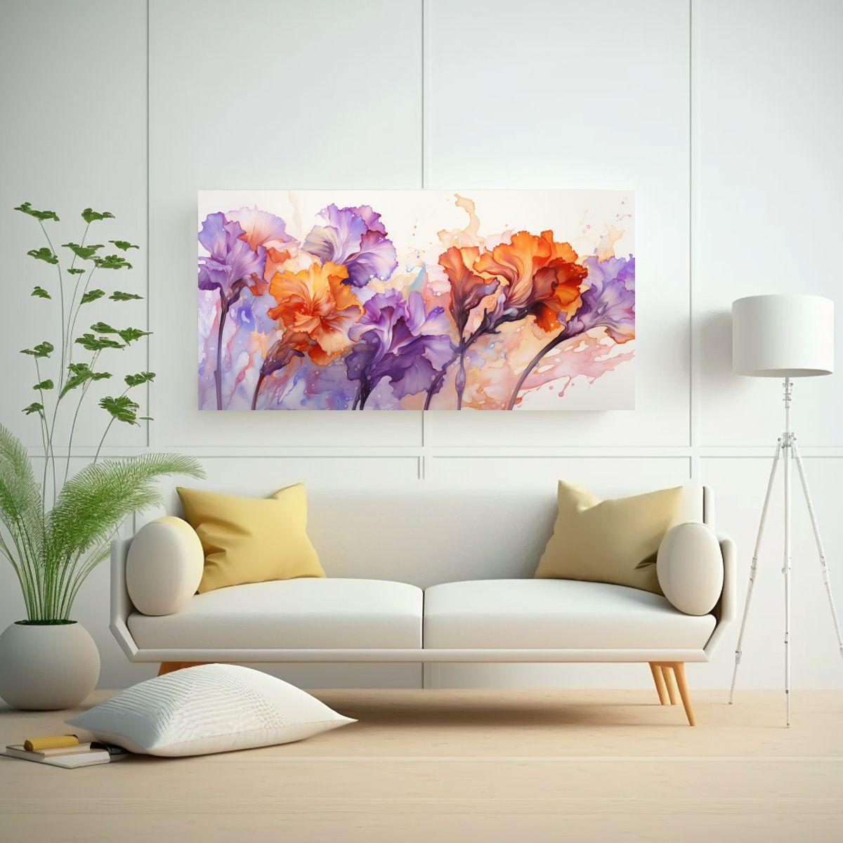 Pinturas Abstractas Clásicas Con Claveles 160x80cm-2