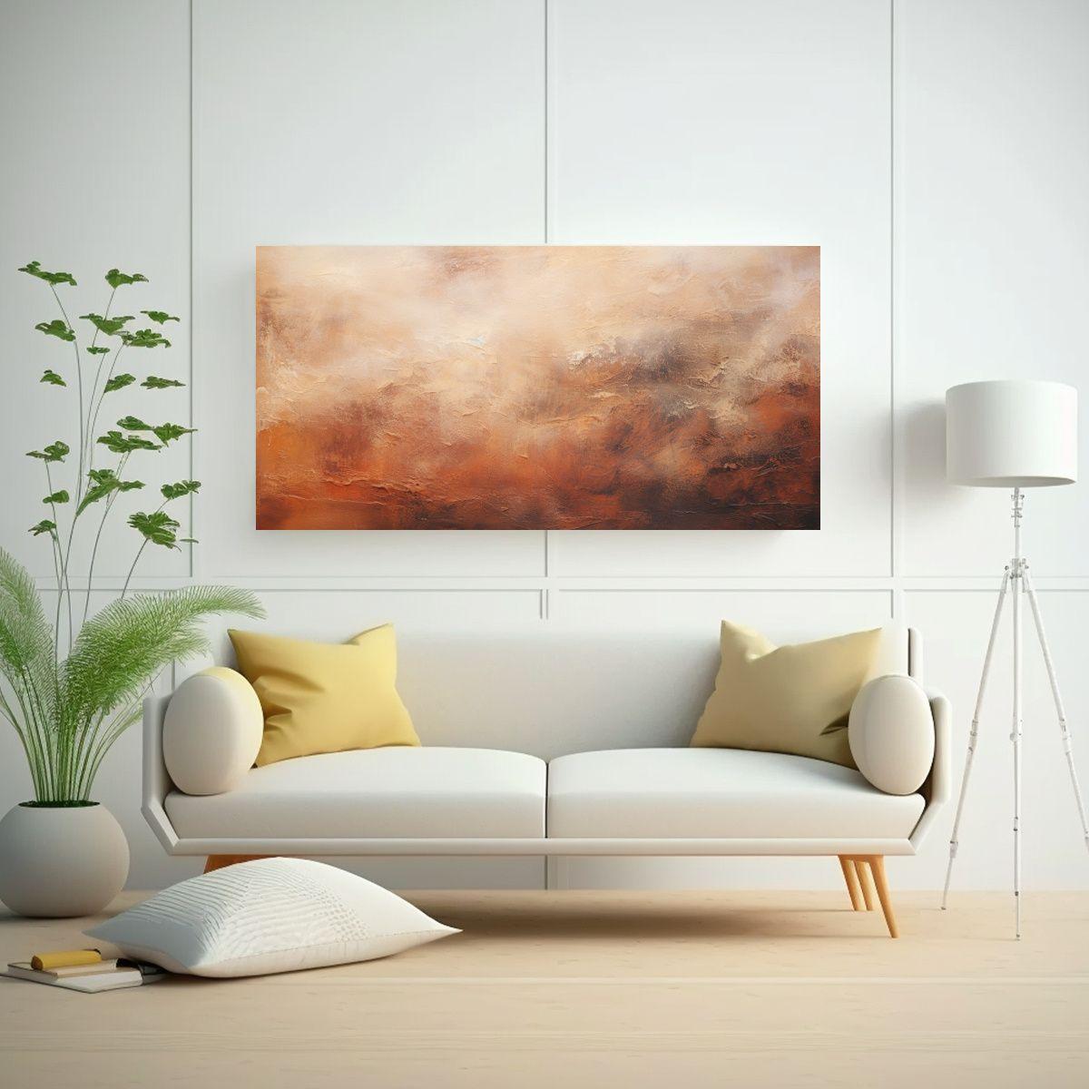 Paisaje Abstracto En Tonos Marrones Para 40x20 Cm-2