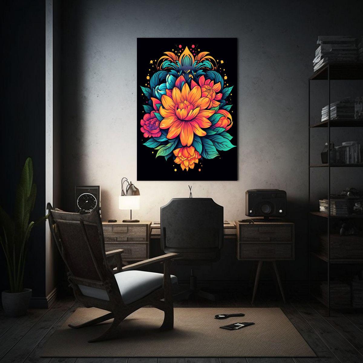 Arte Tonos Estético Diseño Flores Bohemias 30x45cm-2