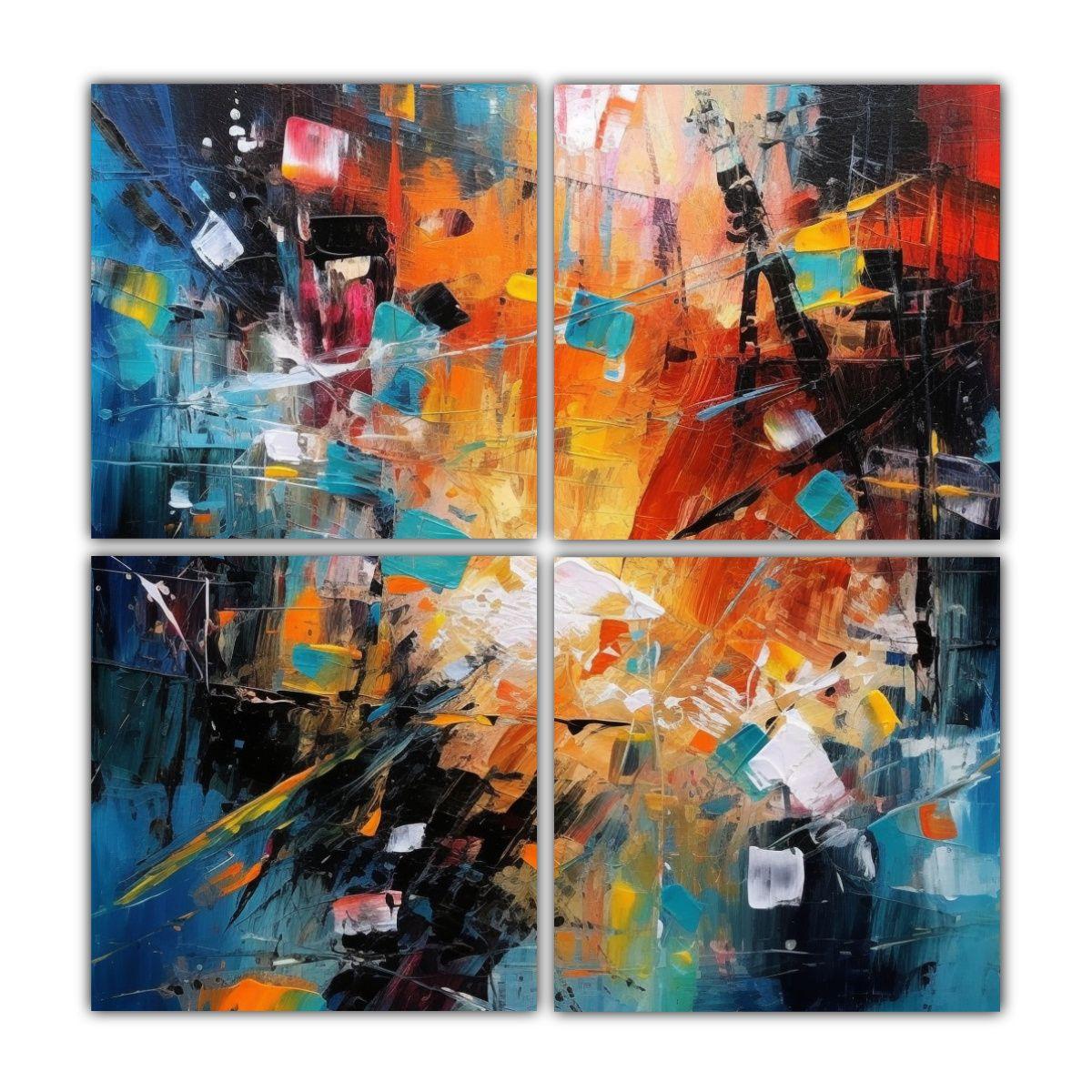 Cuatro Artes Conceptual Intenso Pinturas 120x120 Cm-0