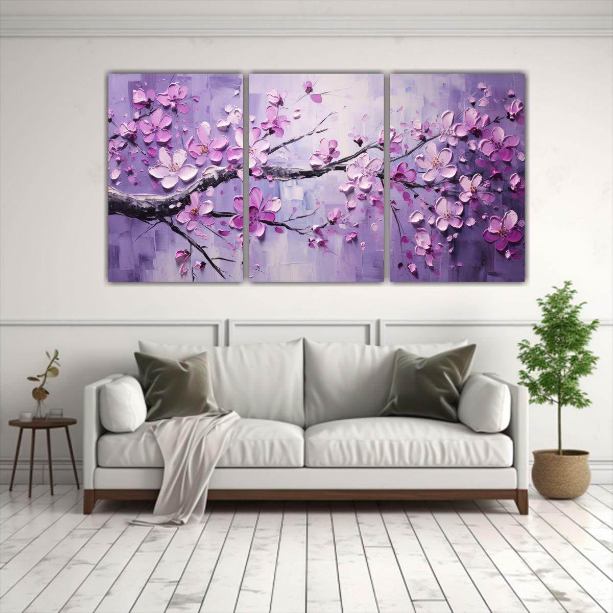Tríptico De Inspiración Composición Dinámica 120x60 Cm-2