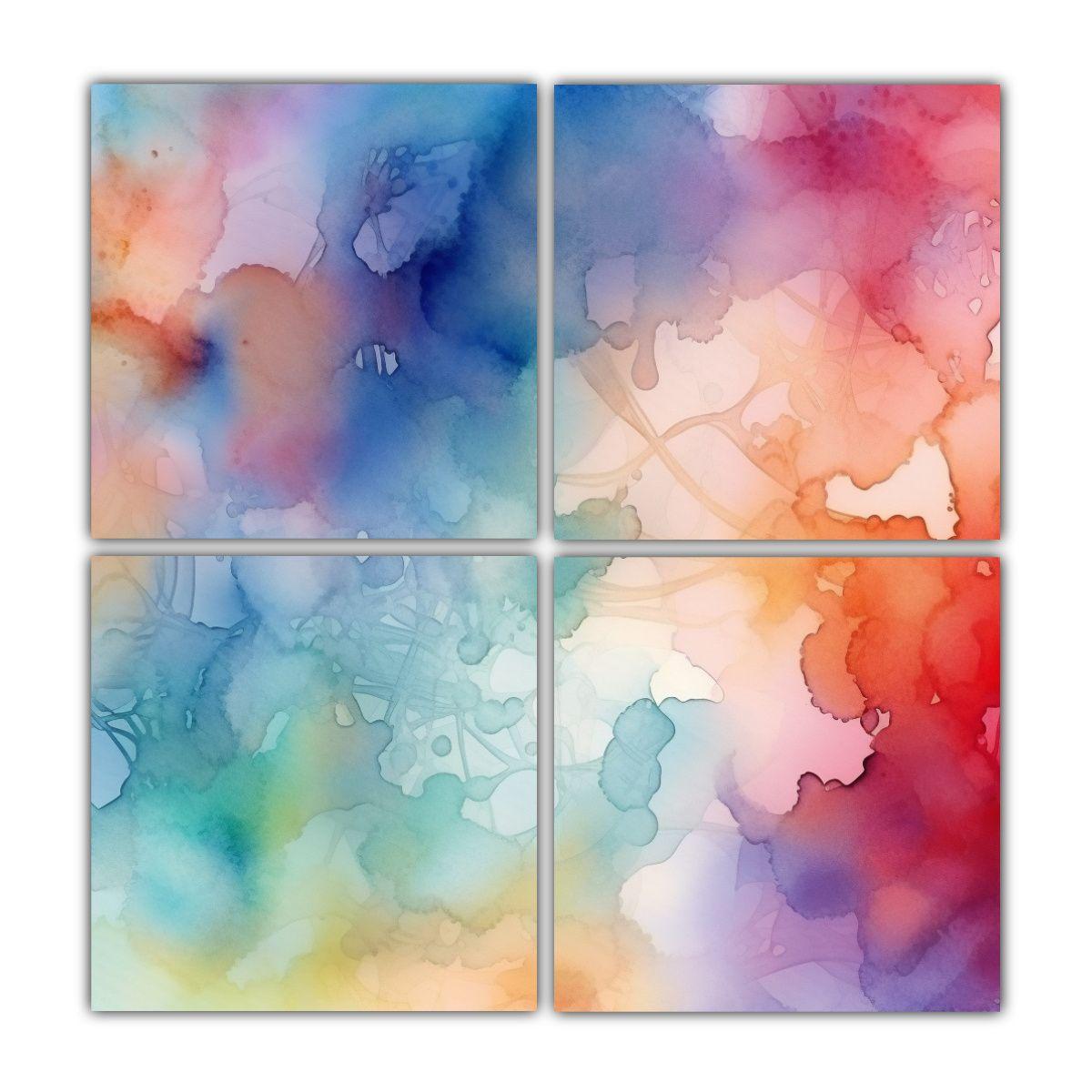 Pinturas Decorativas Poder Acuarela Con Fondo 80x80 Cm-0