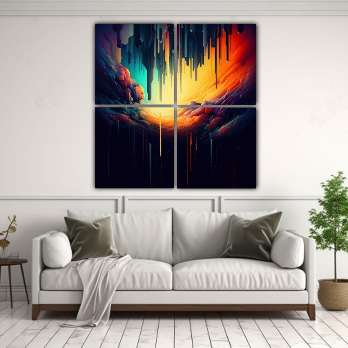 Cuadros Abstractos De Pared Espacio 120x120 Cm-2