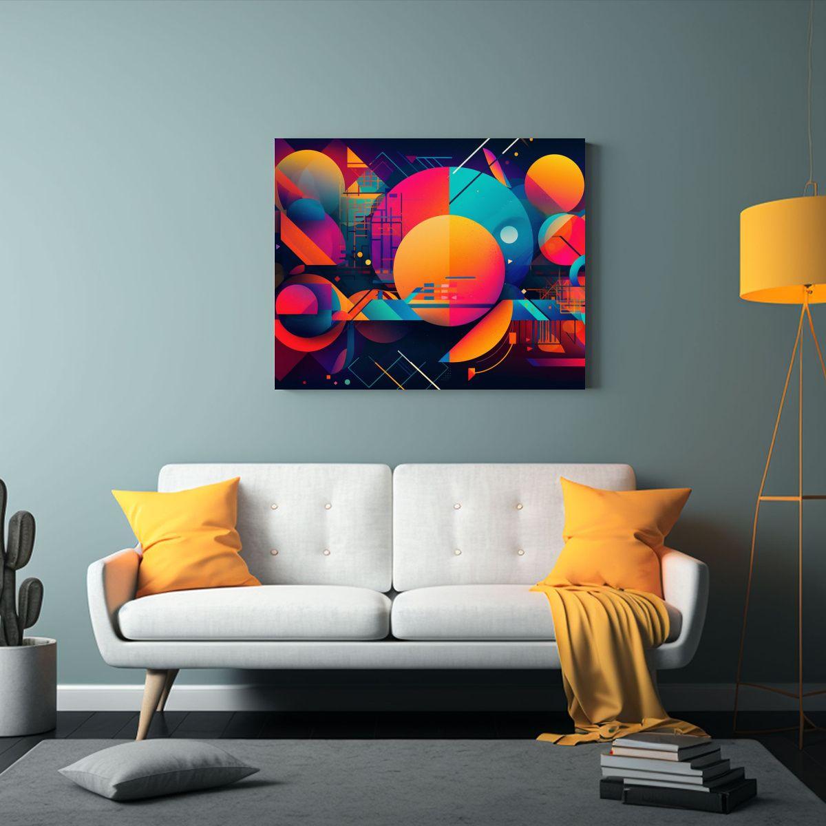 Cuadro Tela Acuarela Abstracto Inspirado En Estilo Creativo 60x40cm-2