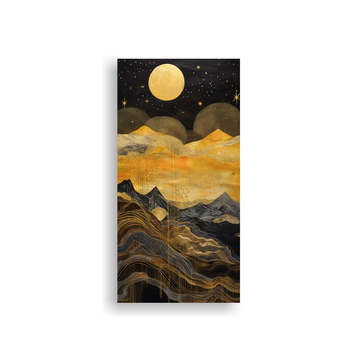 Pintura De Pared Con Luna Cerca De Las Montañas 20x40cm-0