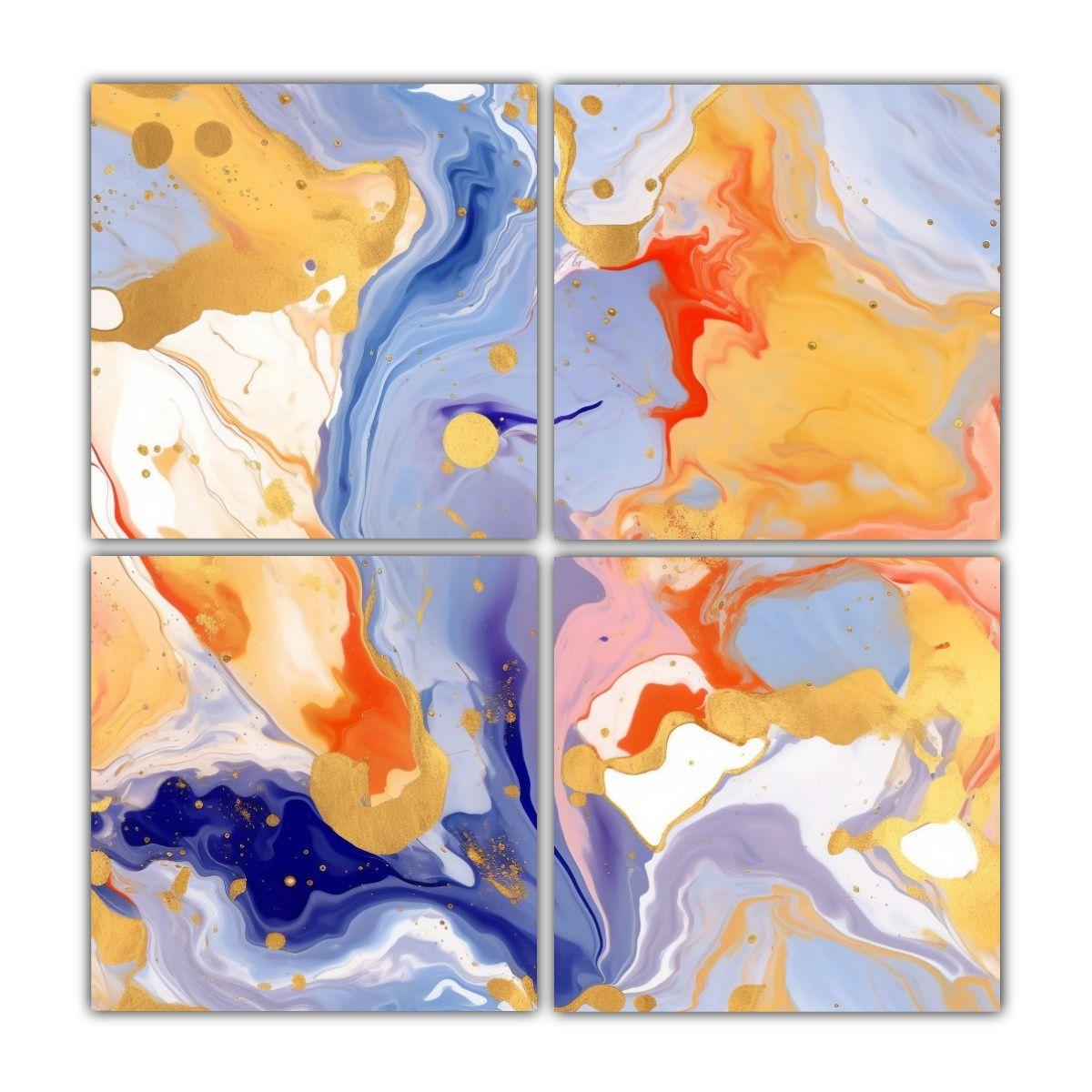 Cuadro Abstracto Impreso Habitación Mármol 200x200 Cm-0