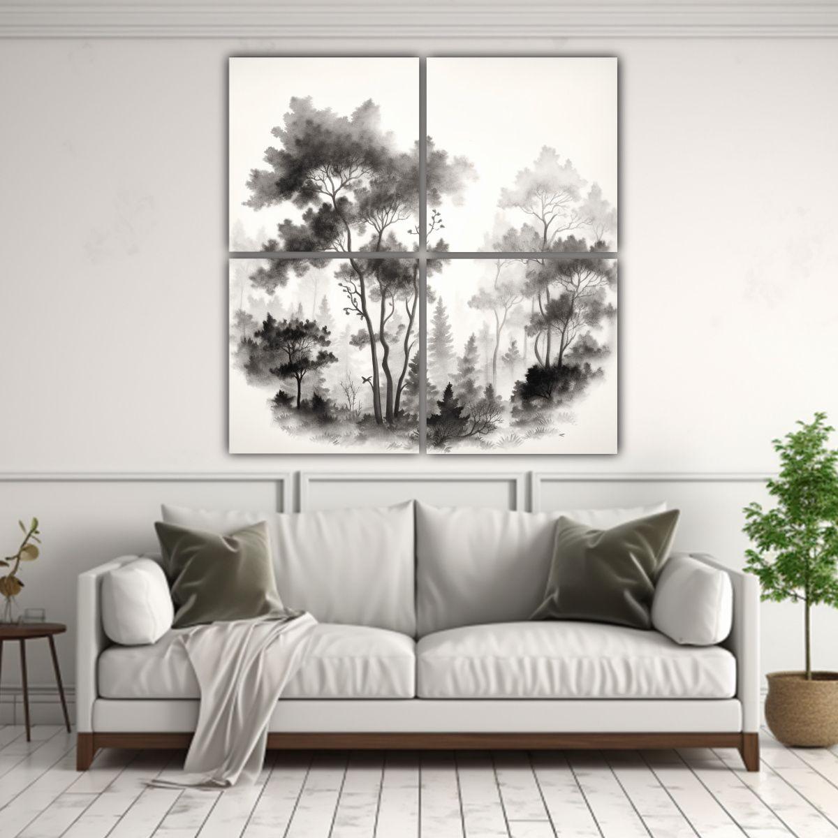 Cuadros Conceptuales Efecto Visual árboles Y 60x60 Cm-2