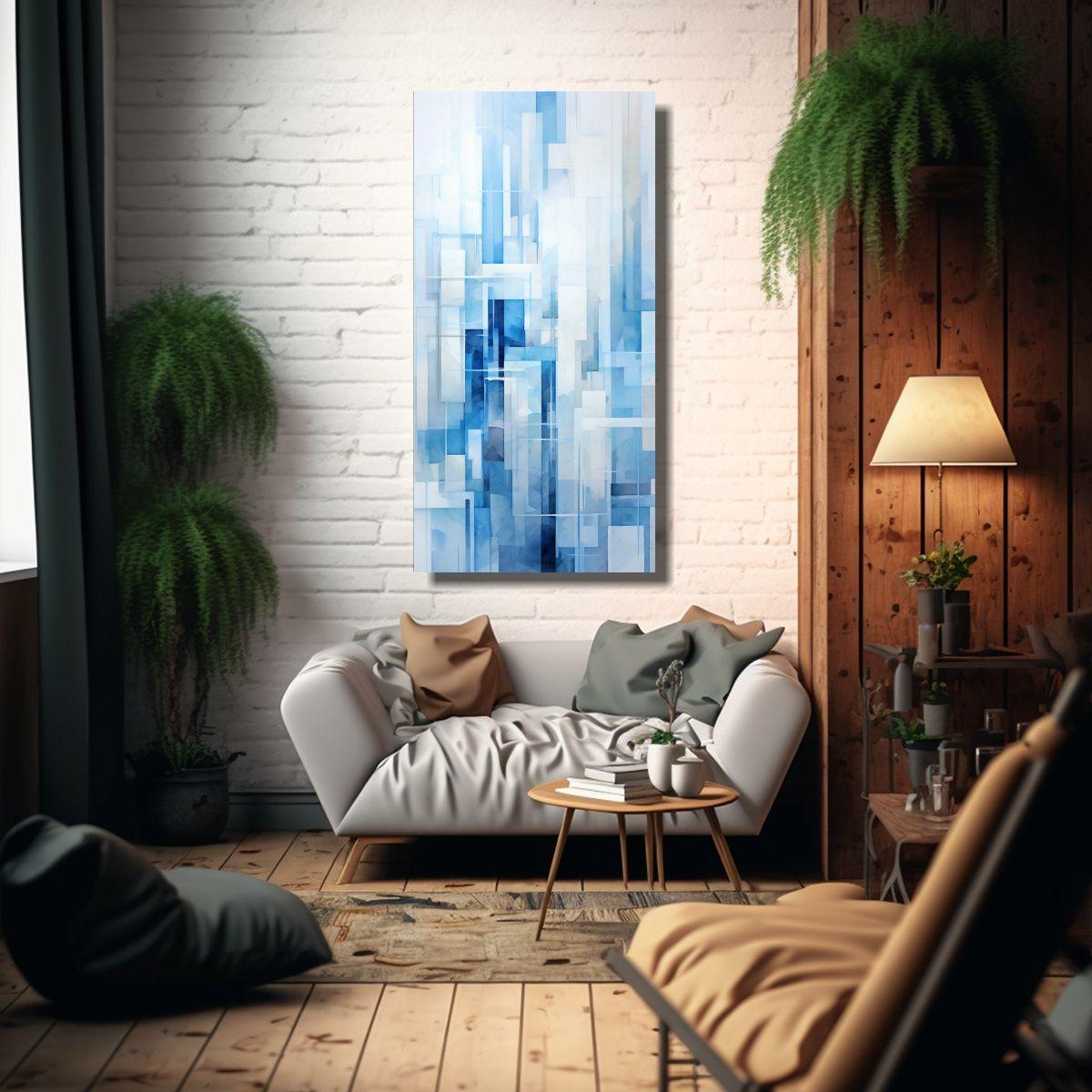 Cuadro Tela Vertical Inspiración Abstracta 80x160cm-2