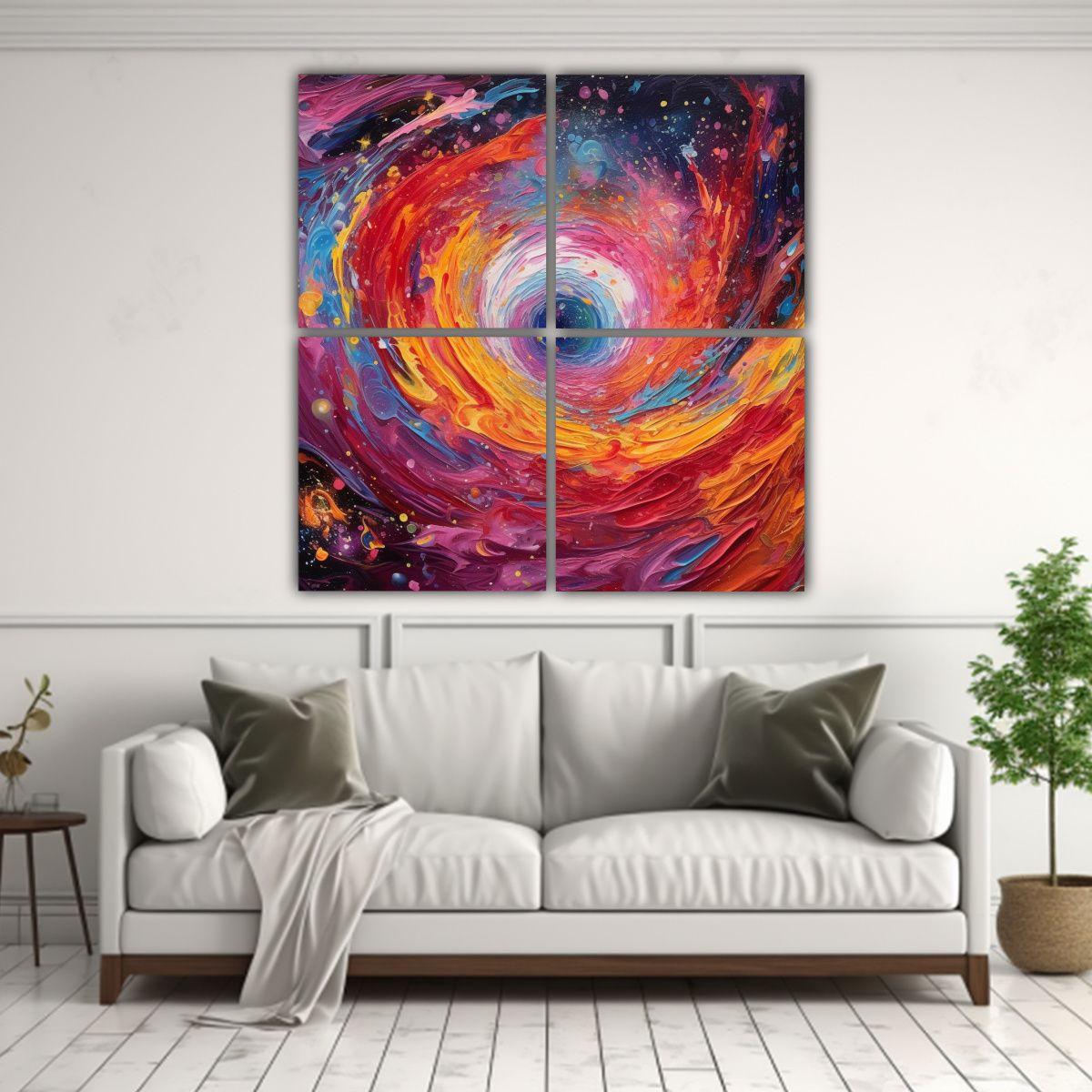 Pintura Abstracta Para Crear Una Decoración De 160x160 Cm-2