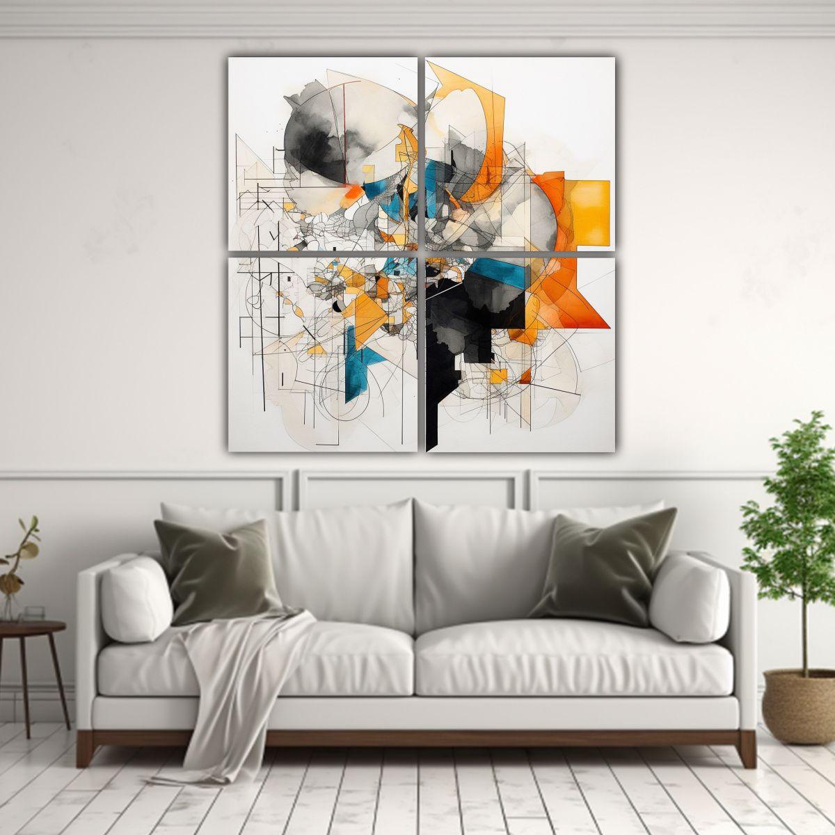 Cuadros Abstractos Para Decorar Una Habitación 60x60 Cm-2