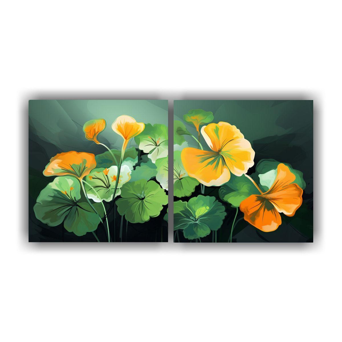 2 Pinturas De Arte Fino Tonos Fantásticos De 160x80 Cm-0