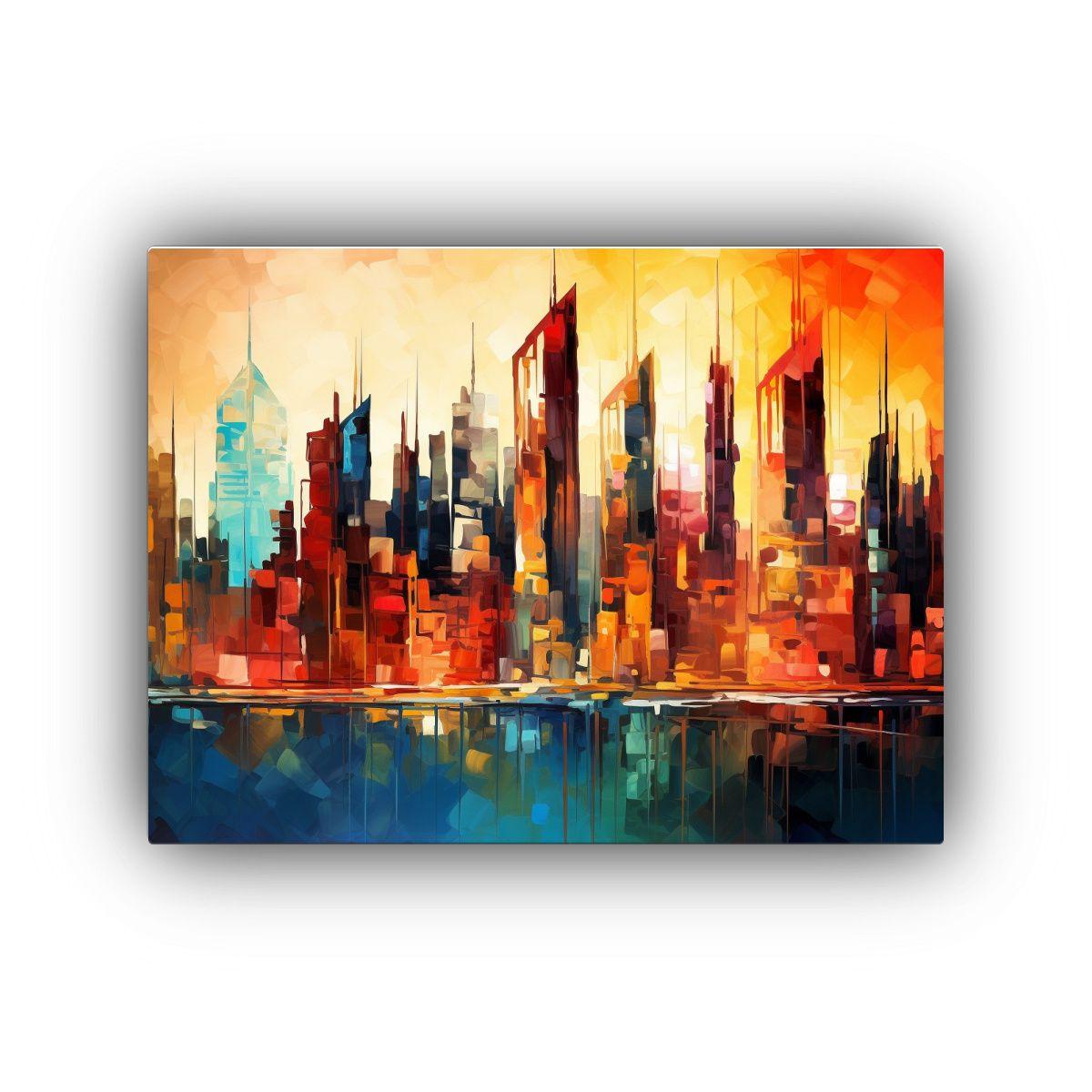 Pintura Urbana Minimalista En Bastidor: Paisaje 50x40cm-0