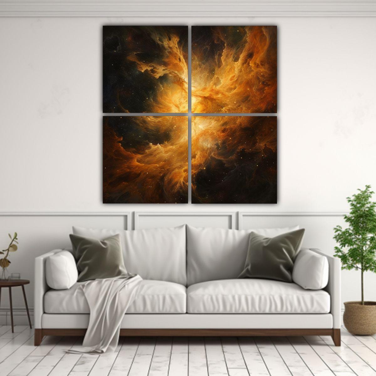 Pintura Decorativa De Composición Abstracta 140x140 Cm-2