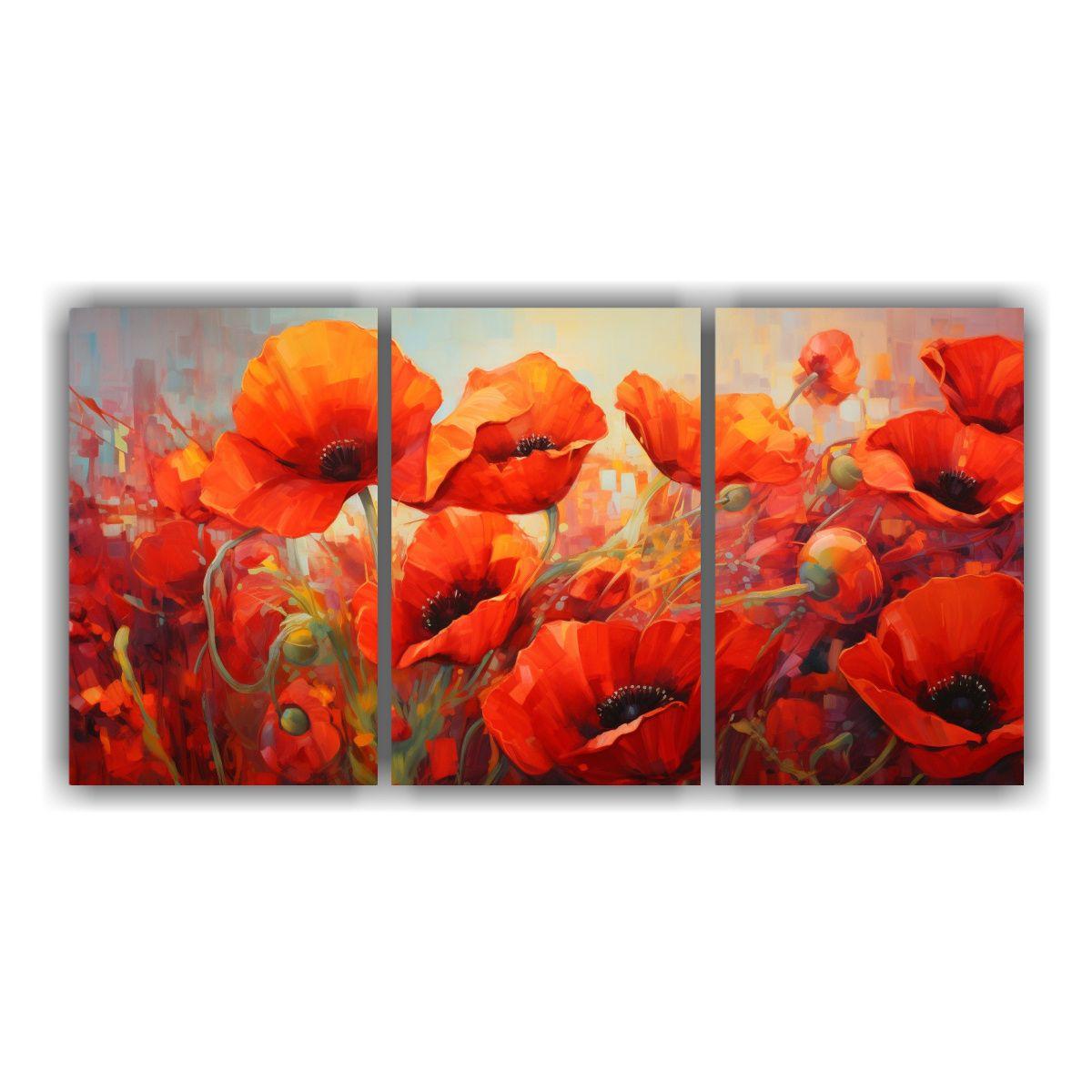 Cuadros Modernos Intensidad A Flores De Amapolas 180x90 Cm-0