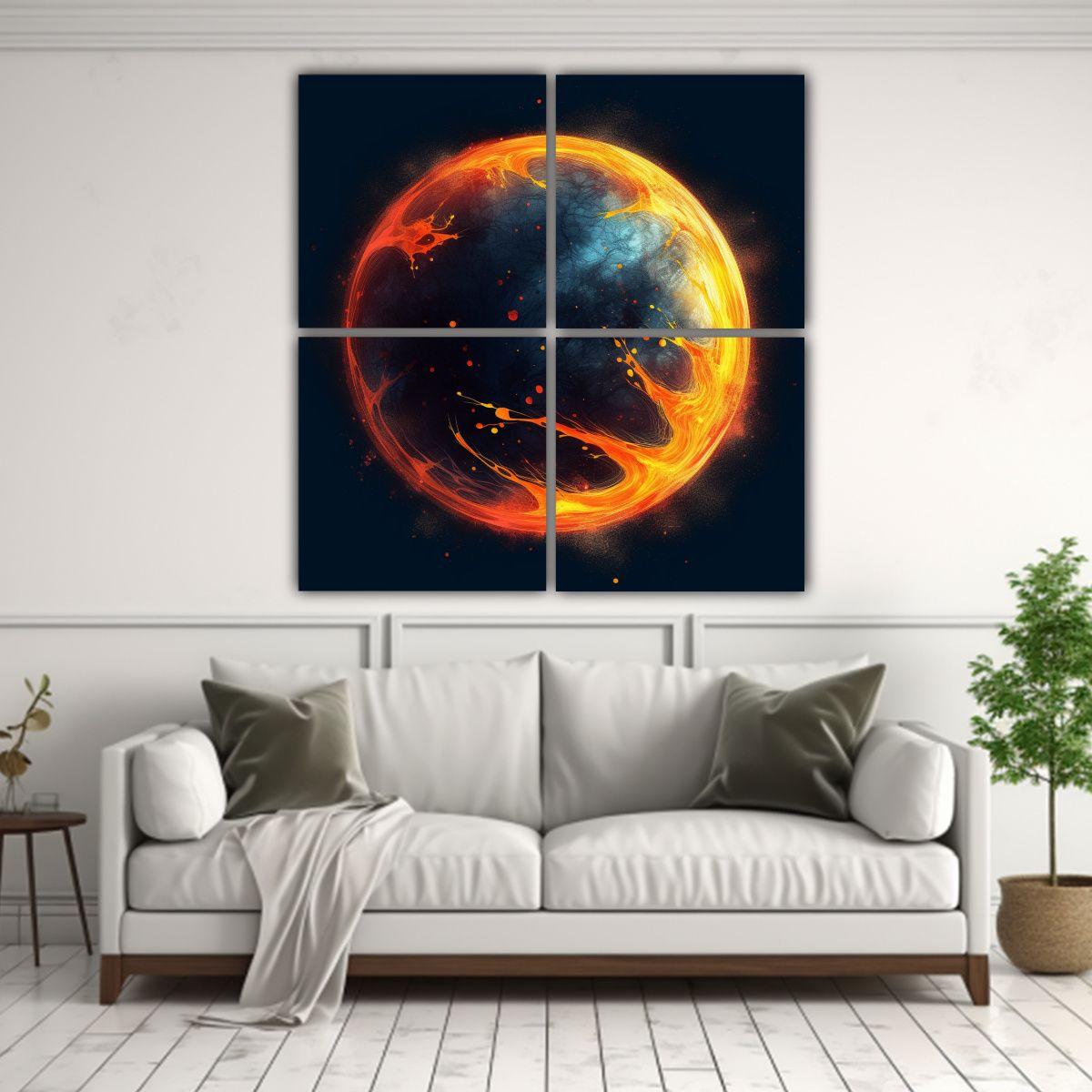 Cuadro De Pared Minimalista Lienzo Con Fenómeno 200x200 Cm-2