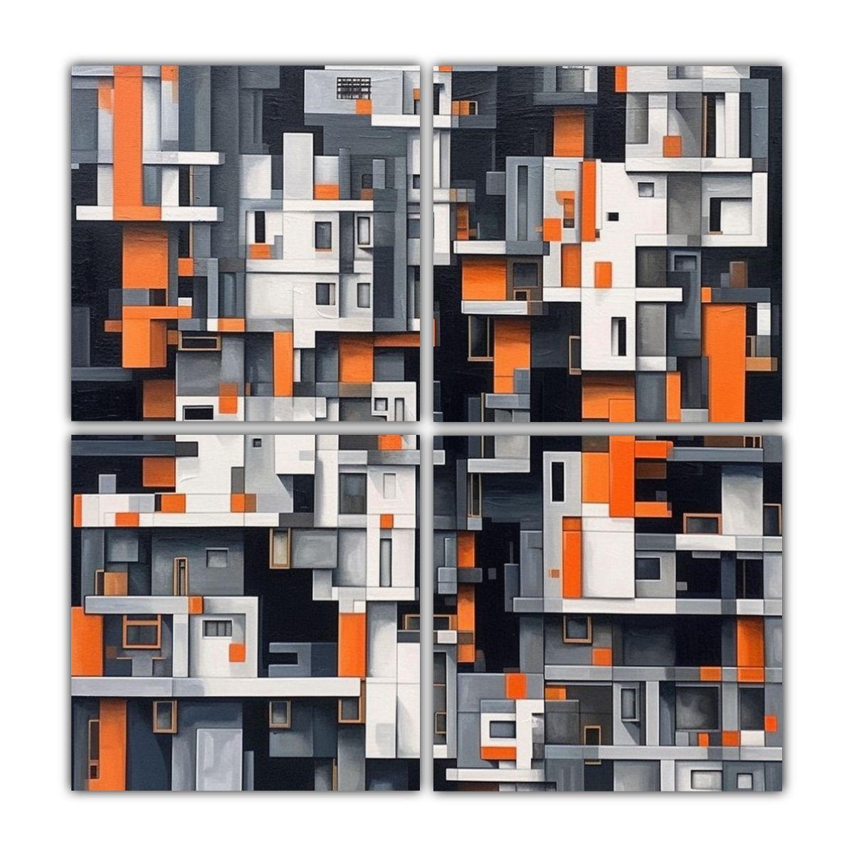Pinturas Decorativas De Lienzo Con Finas Líneas 160x160 Cm-0