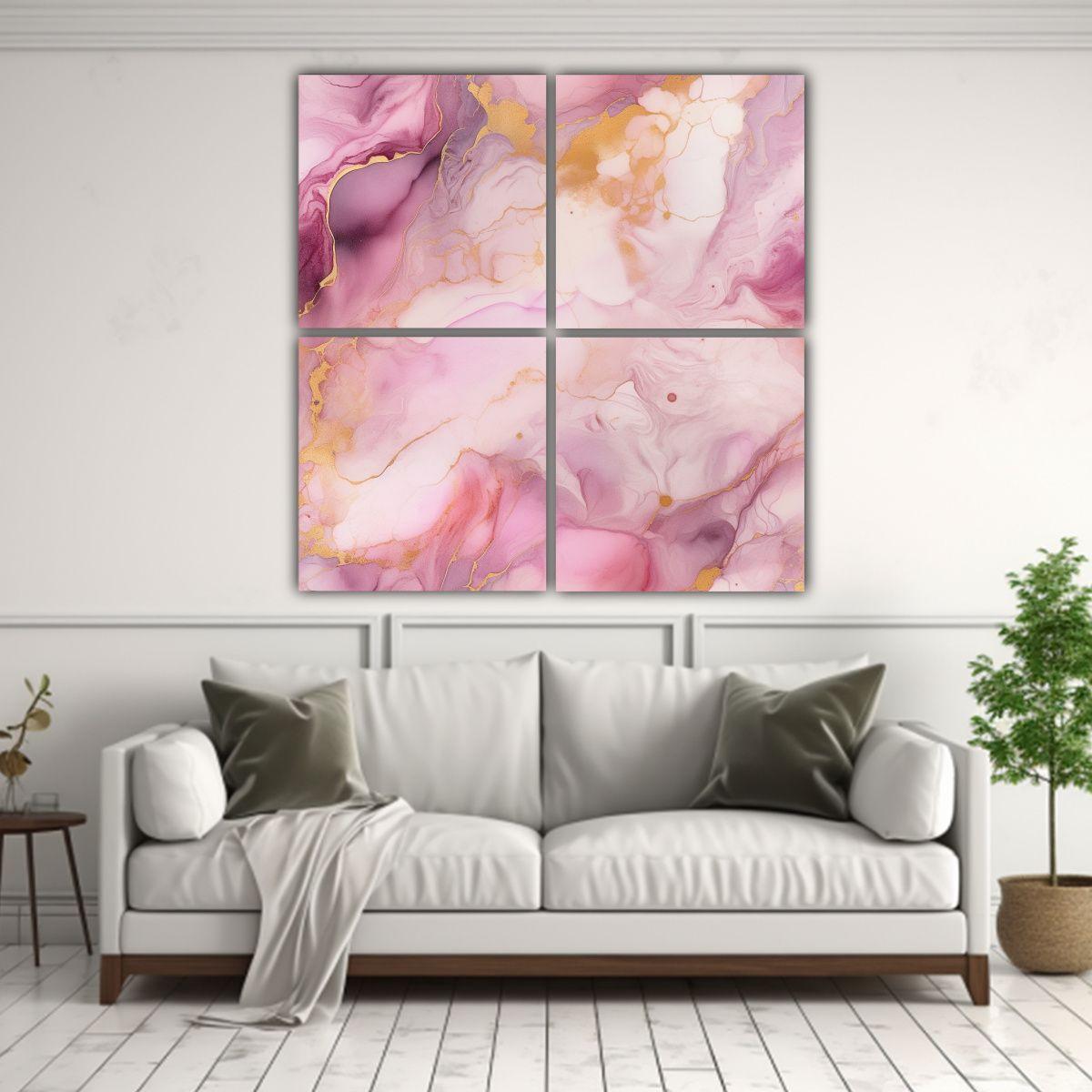 Cuatro Telas En Bastidor Tonos Estrellados 180x180 Cm-2