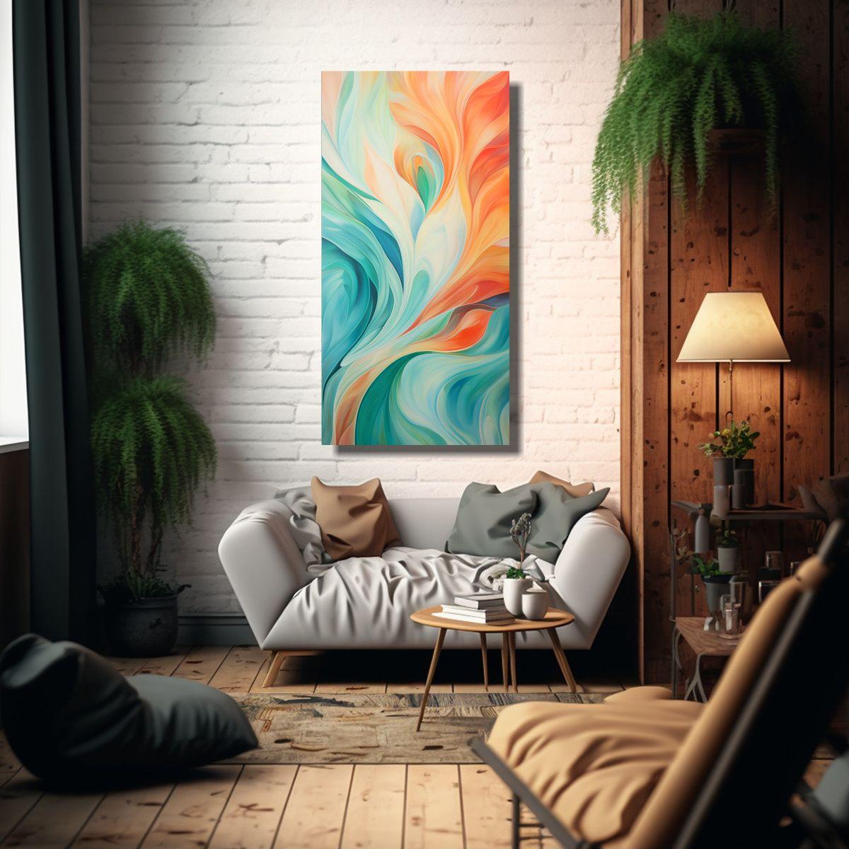 Cuadro Decorativo Estilo Galería Con Patrones 70x140cm-2