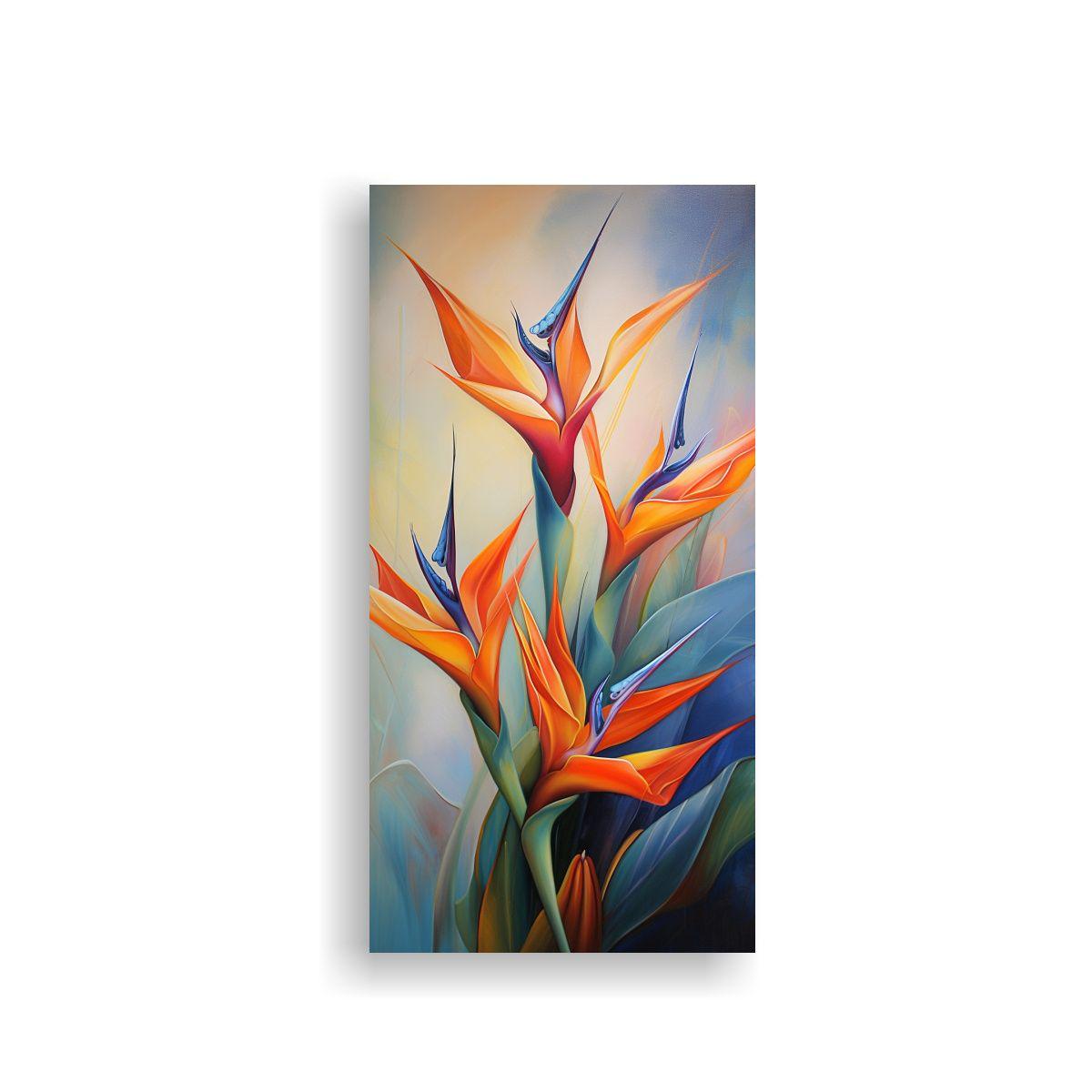 Pintura Abstracta De Flores Del Ave Del Paraíso,  50x100cm-0