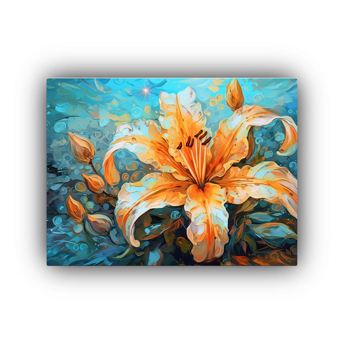 Pintura Decorativa De Lirio Colorido Y Llamativo 40x30cm-0