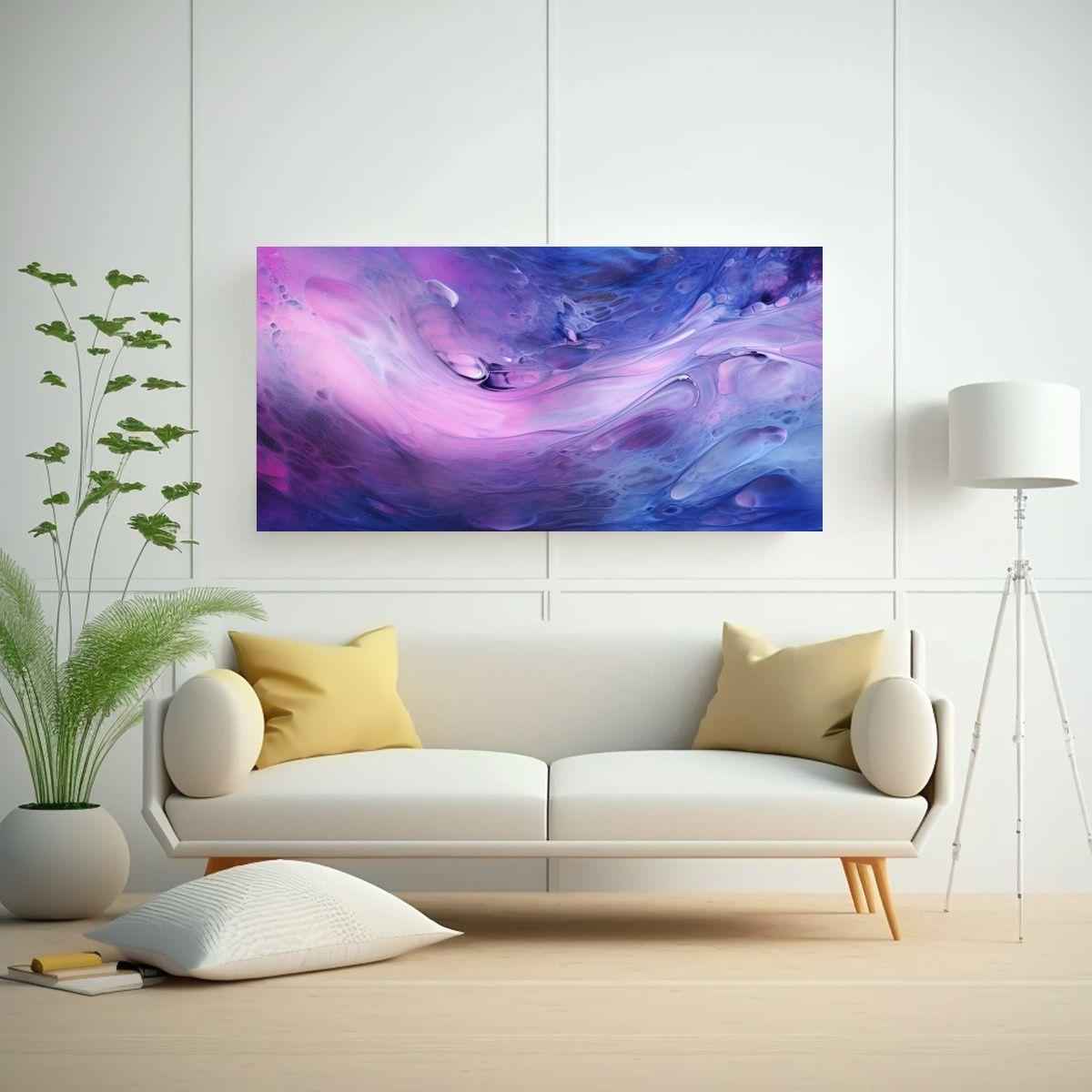 Cuadro Decorativo Dinámico En Tonos Morados Y 160x80cm-2