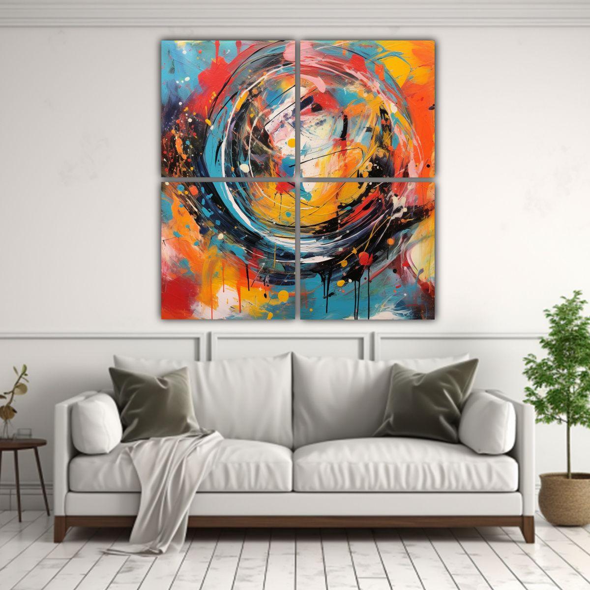 Cuadro Abstracto En Bastidor Estilo Galería, 40x40 Cm-2