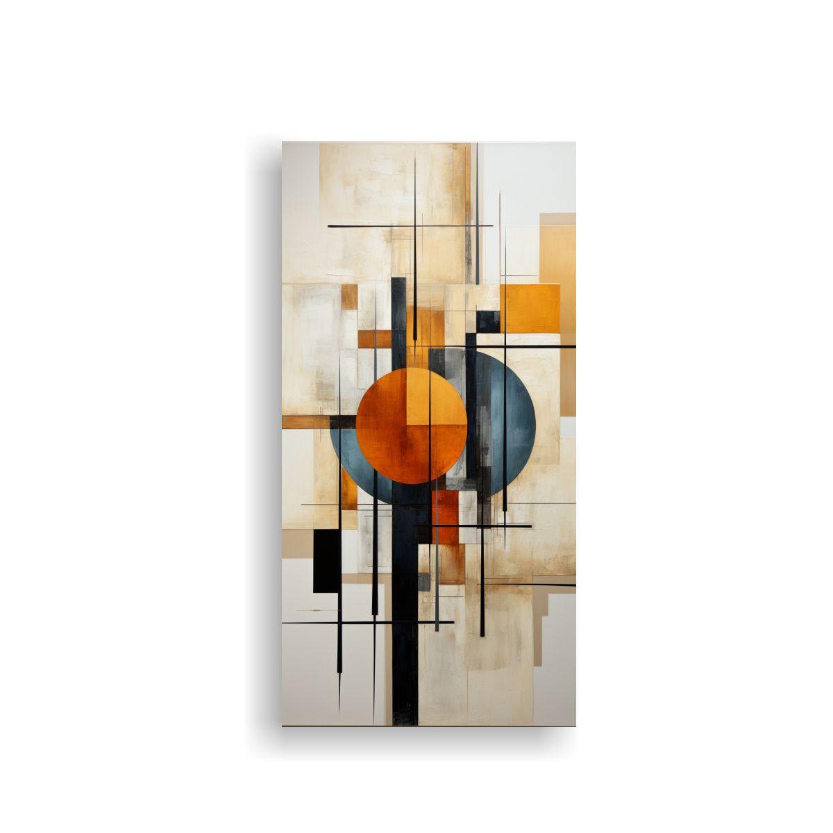 Arte Acuarela Lineales: Abstracto Geométrico En 50x100cm-0
