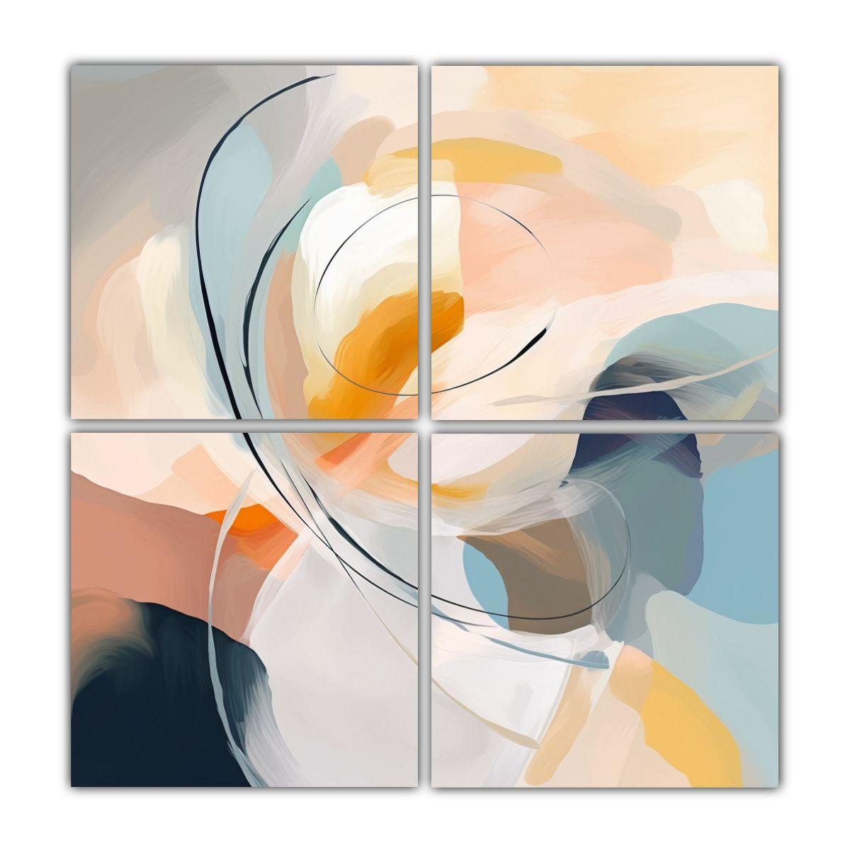 Cuadros Abstractos Coloridos Y Limpios En Tonos 200x200 Cm-0