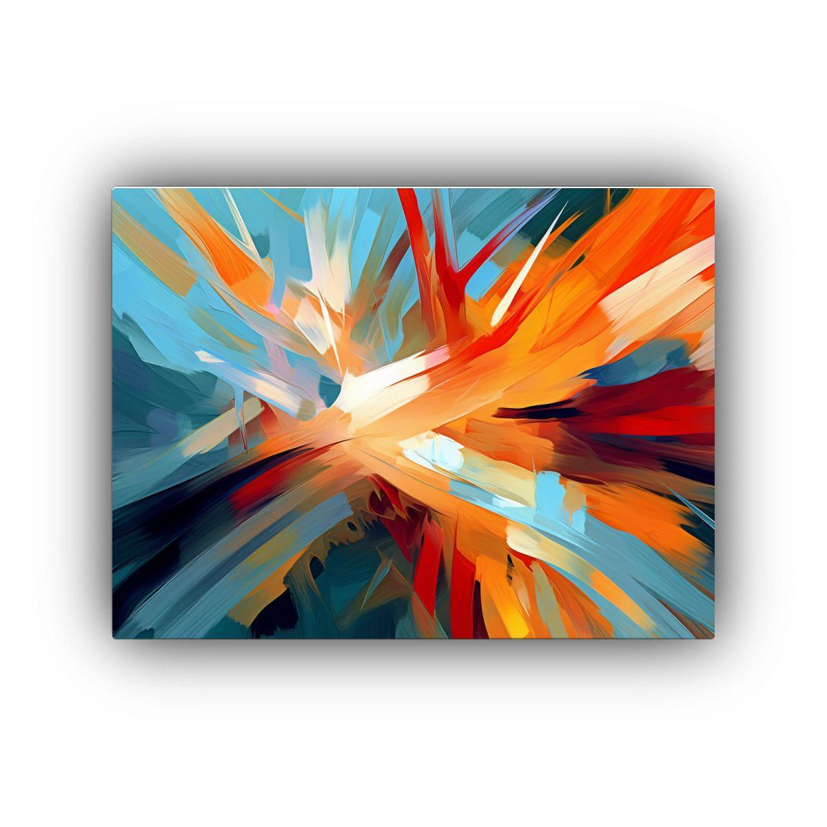 Cuadro Abstracto Vibrante Para Decoración Moderna 90x60cm-0