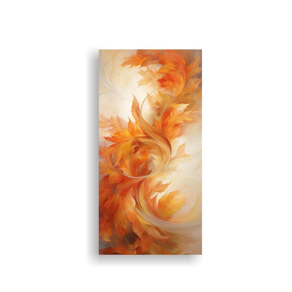 Cuadro Abstracto Combinación Remolino De Hojas 20x40cm-0