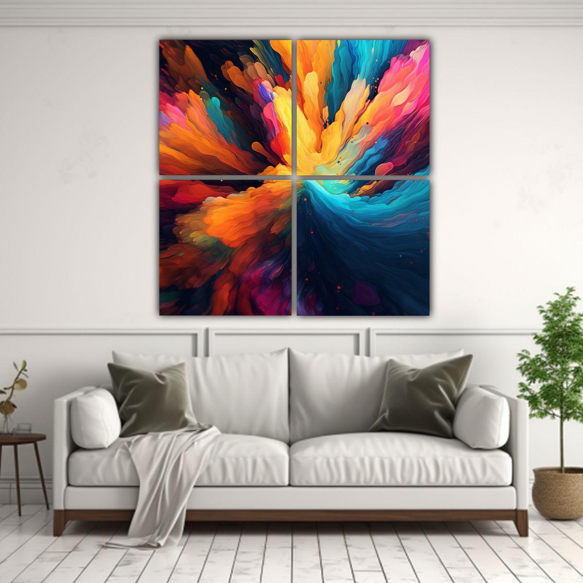 Cuatro Artes De Pared Fotografía Textura 180x180 Cm-2