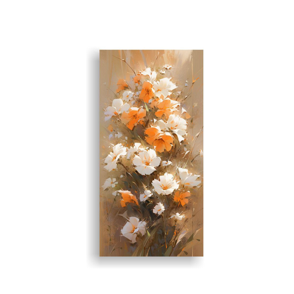 Pintura Lienzo Composición Moderna Flores 20x40cm-0