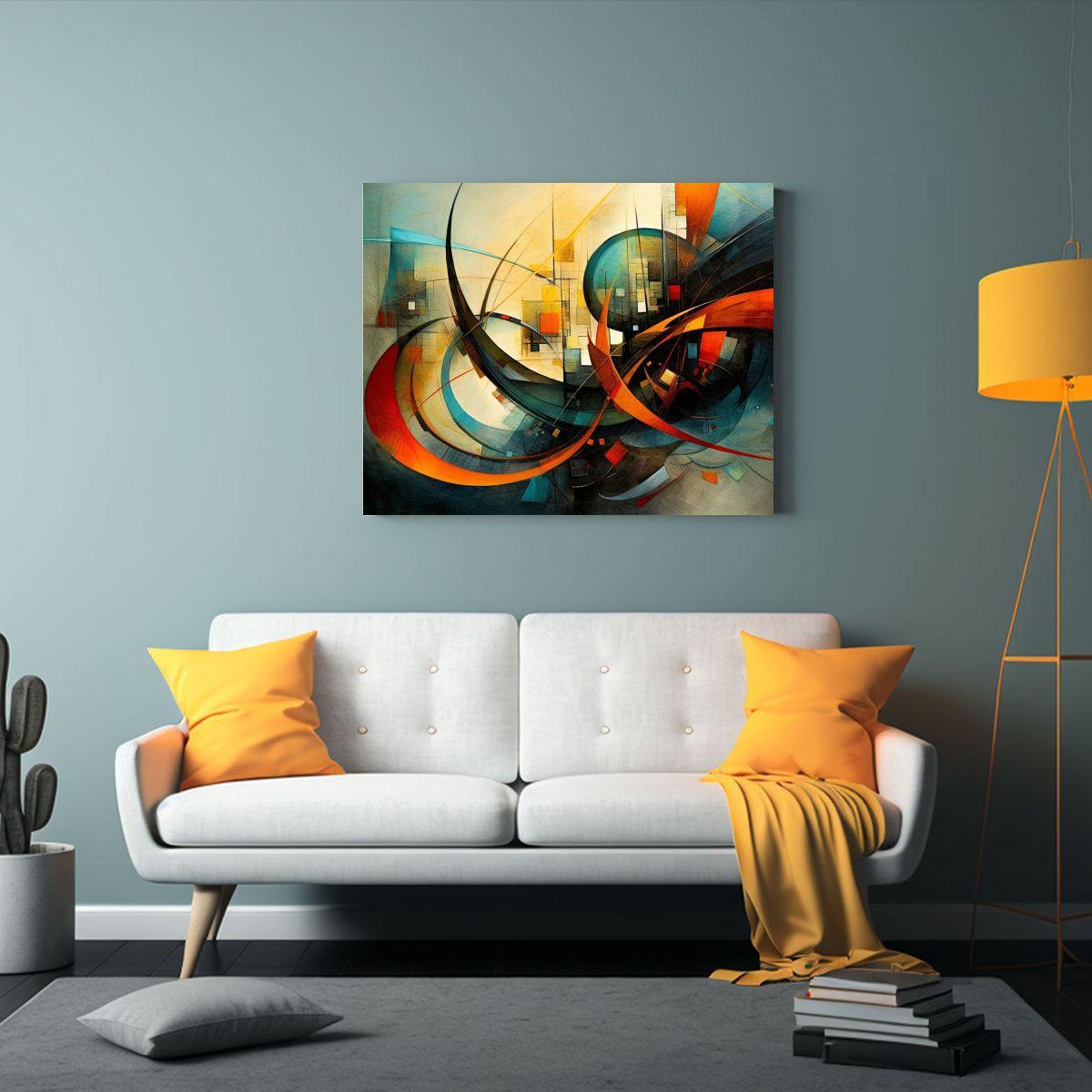 Pinturas Abstractas En Lienzo: Arte Temático 90x60cm-2