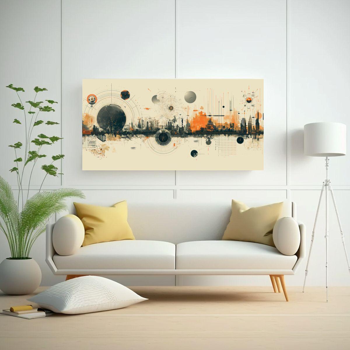 Cuadro Detallada De Un Gráfico Mostrando La 100x50cm-2