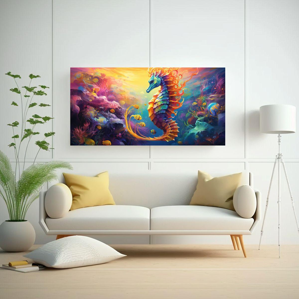 Pintura Al Estilo óleo Colorida Estilo Acuarela 60x30cm-2