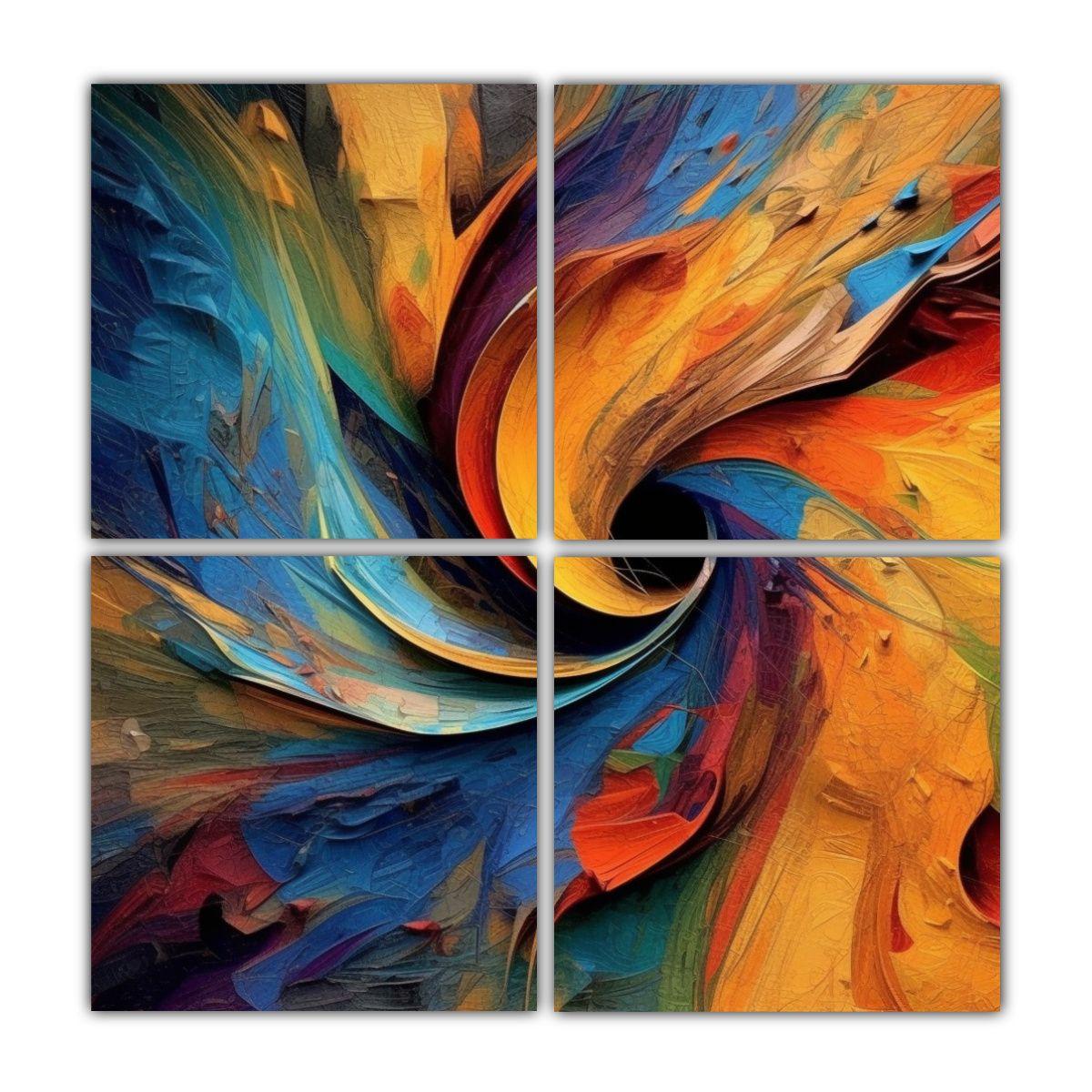 Pinturas Abstractas Multicolor De Belleza Natural 80x80 Cm-0