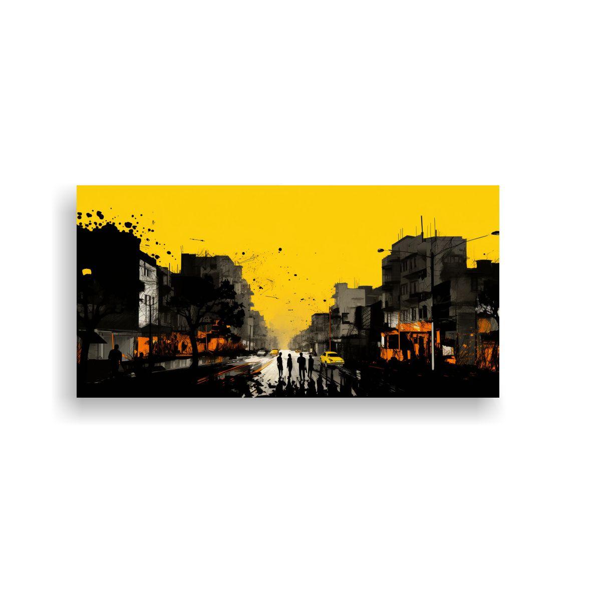 Cuadros Decorativos En Amarillo Y Negro Para Santi 140x70cm-0