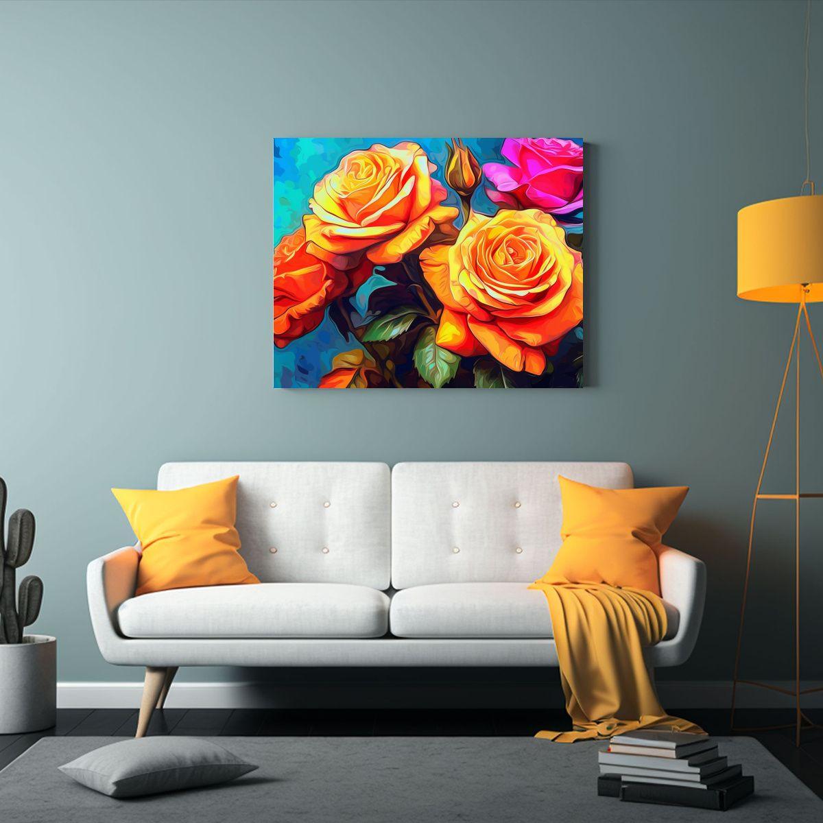 Cuadro Vintage Personalidad Stepanyan Rosas Híbridas Té Fl 90x60cm-2