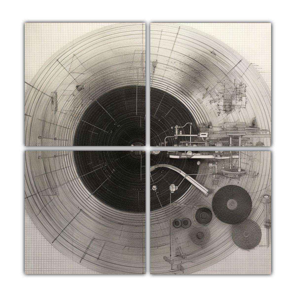 Cuadros Tema Expresividad Dibujo Diagramático De 160x160 Cm-0