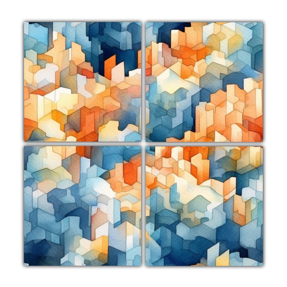 Pinturas Decorativas Abstractas En Acuarela 160x160 Cm-0