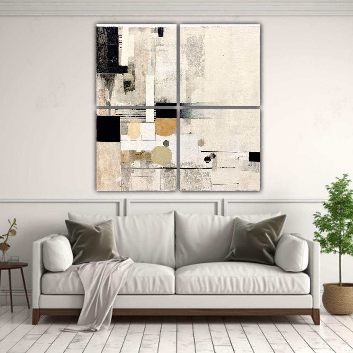 Cuatro Cuadros De Inspiración Con Pintura De 200x200 Cm-2