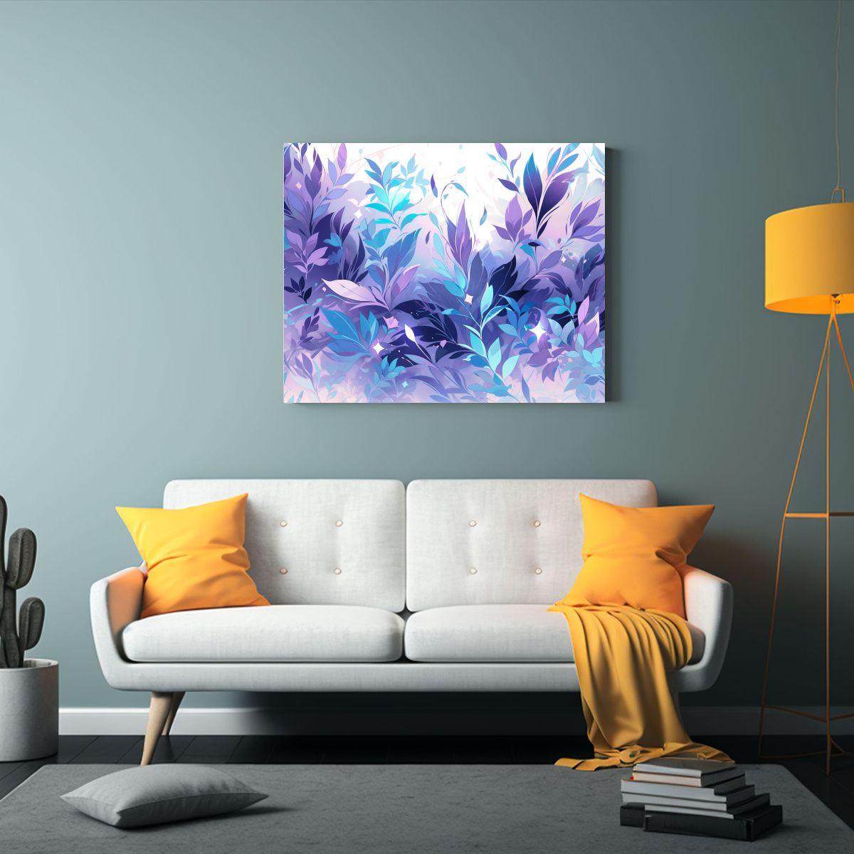 Cuadro Moderno Alegría Colores Púrpura Y Turquesa Neonoir  45x30cm-2