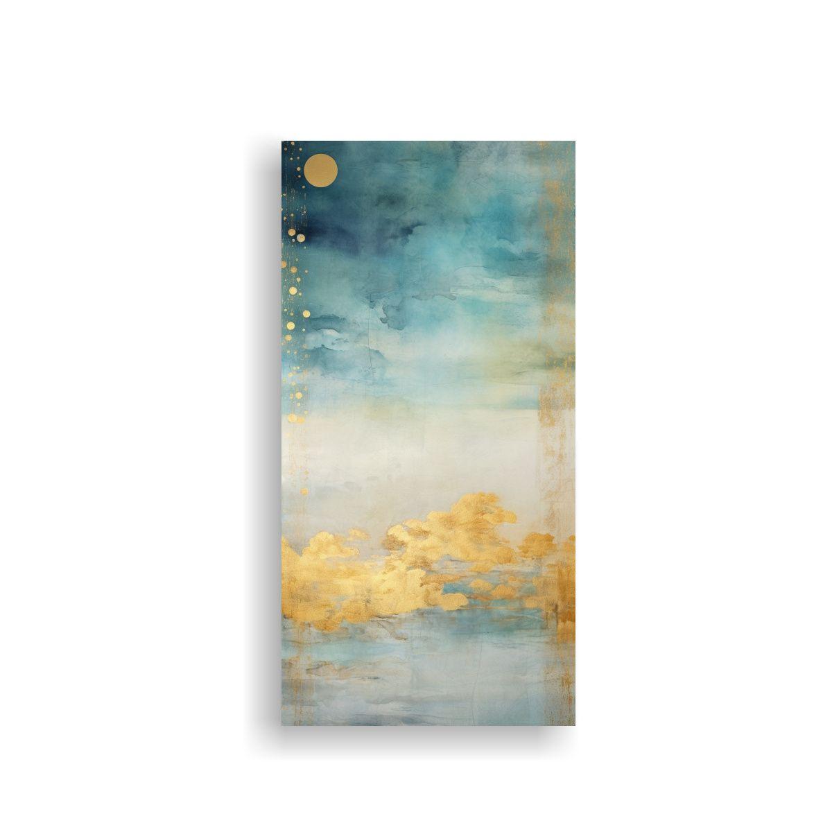 Cuadro De Pared Tonos Calma Con Acuarela Blanco, 50x100cm-0