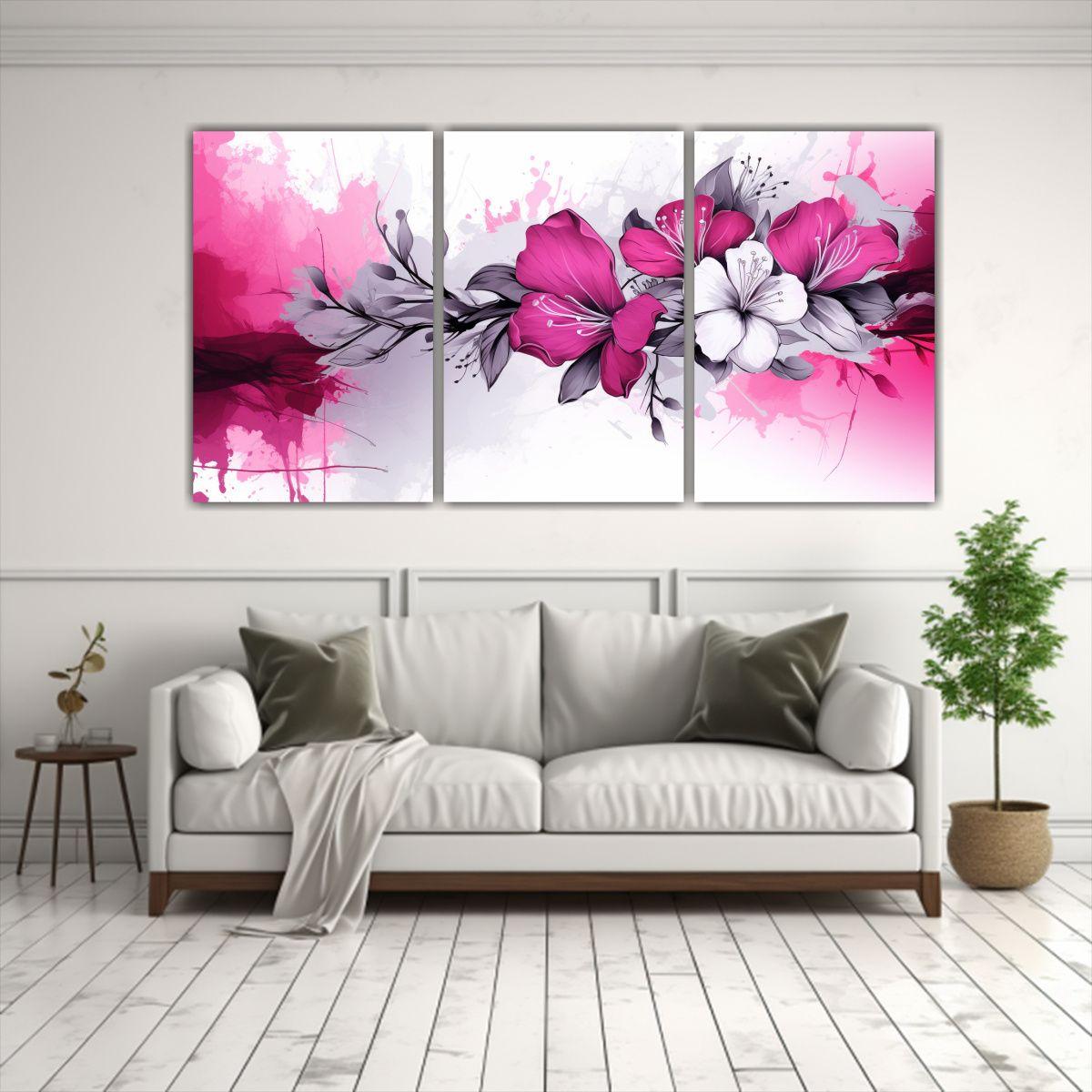 Pintura En Pared White &amp; Pink | Estilo 120x60 Cm-2