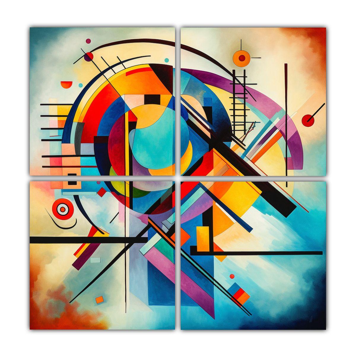 Cuatro Cuadros Fotografia Minimalista De Pintura 120x120 Cm-0