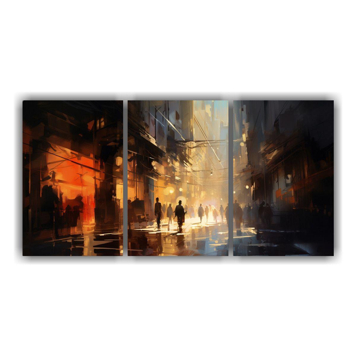 Cuadros Conceptual Motivo Abstracto Danza De Luz 150x75 Cm-0