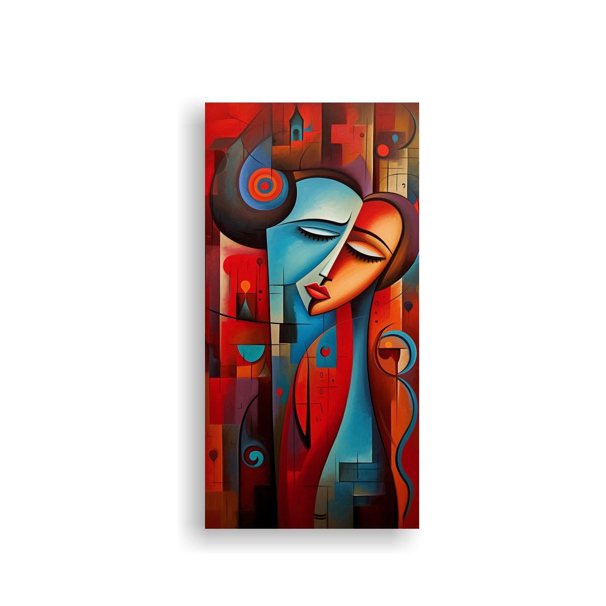 Cuadro Abstracto Parejas En Color Arte Moderno 60x120cm-0
