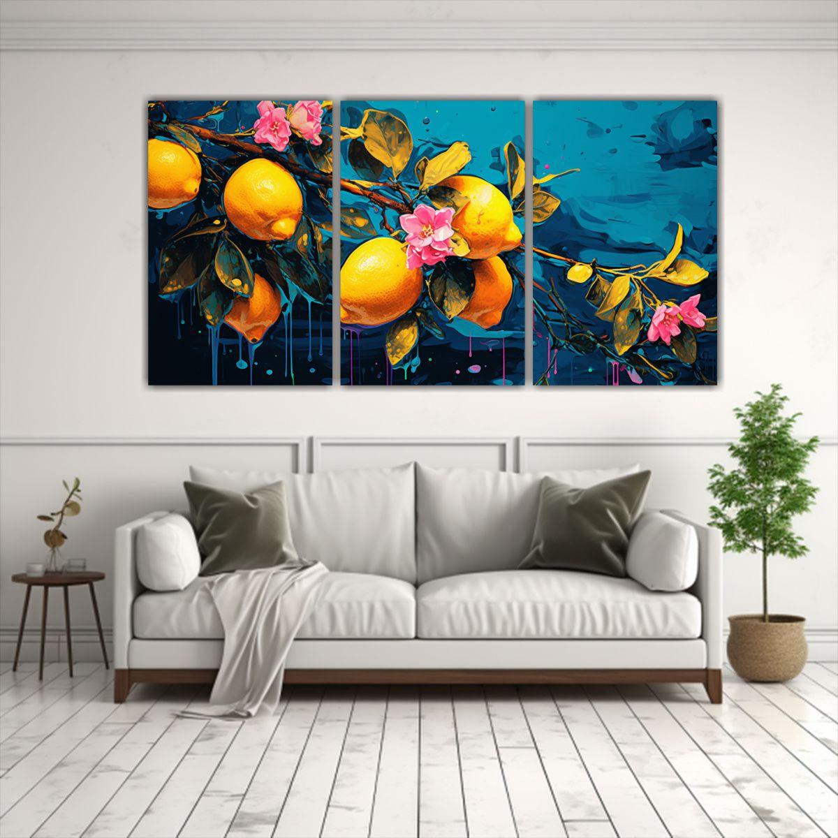 Cuadros Vanguardia Urbano Limonero En Colores 120x60 Cm-2